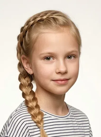 Причёска для девочки 4-6 лет в садик - колосок