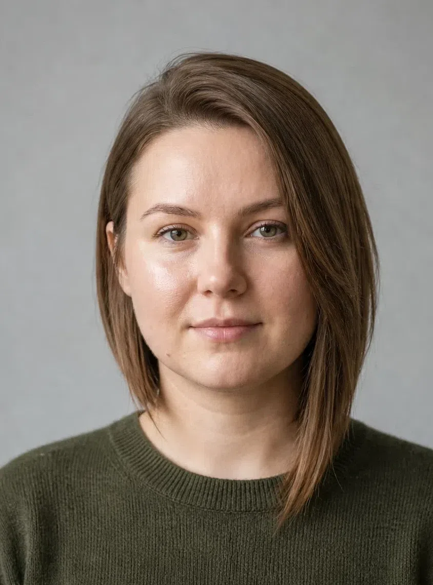 Асимметричная стрижка на круглом лице
