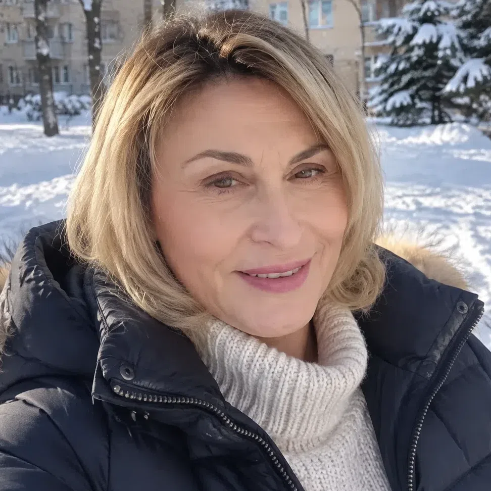Та же причёска зимой во дворе
