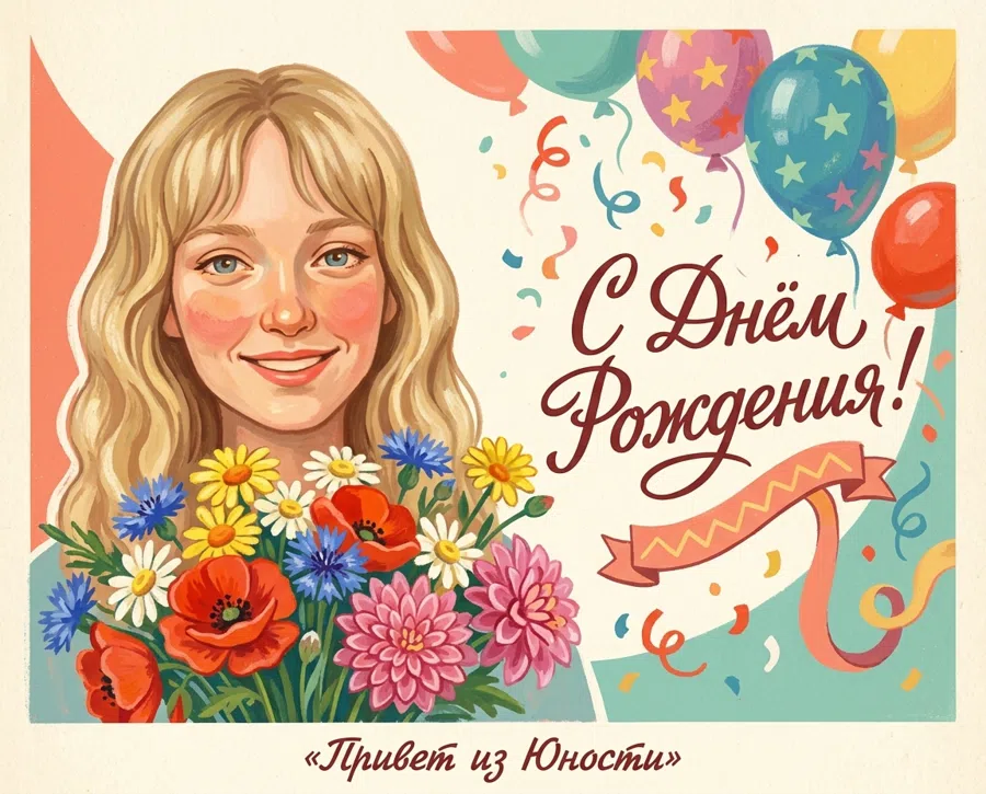 ИИ Открытка "С Днем рождения"