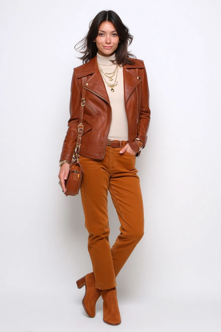 Кожаная куртка для цветотипа Осень