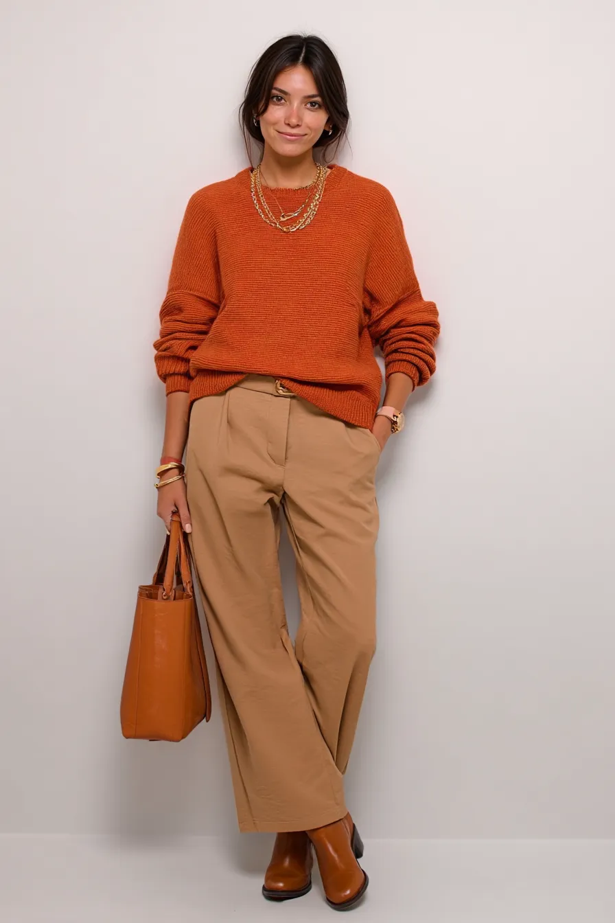 Терракотовый свитер для цветотипа Осень