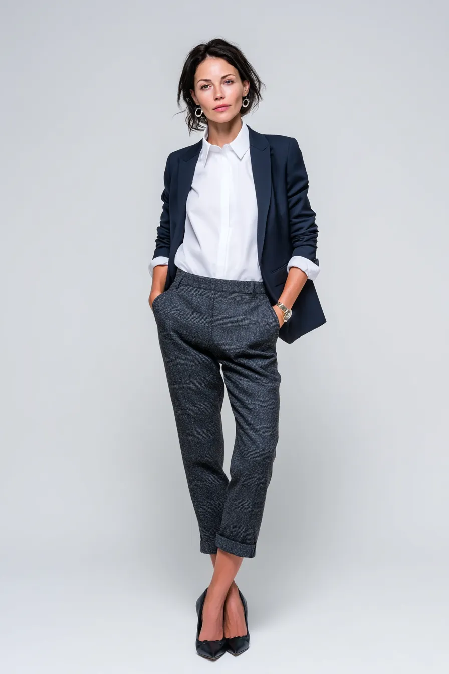 Офисный образ для цветотипа Зима