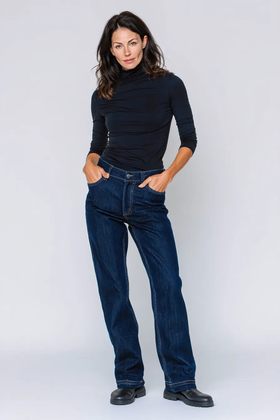 Джинсы насыщенного денима